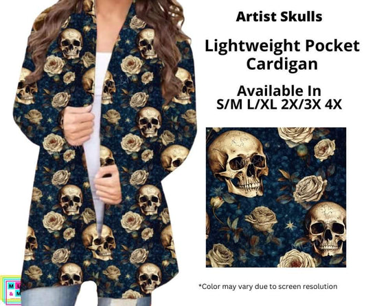Artist Skulls Pocket Cardigan