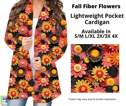 Fall Fiber Flowers Pocket Cardigan
