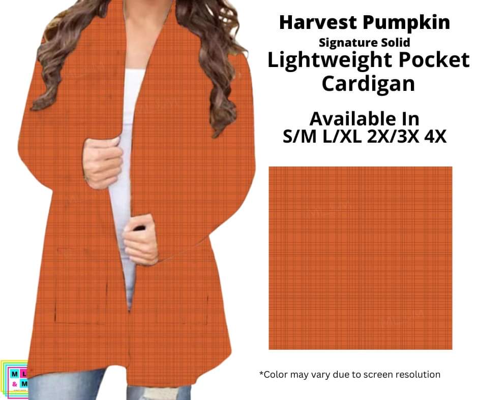 Harvest Pumpkin Pocket Cardigan