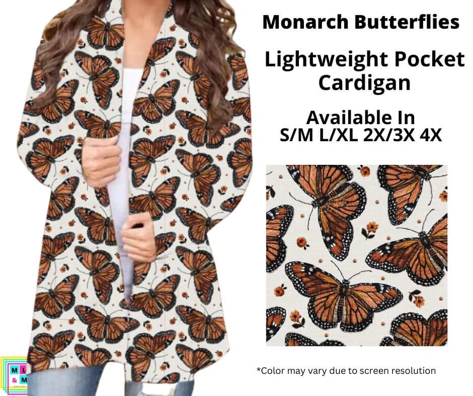 Monarch Butterflies Pocket Cardigan