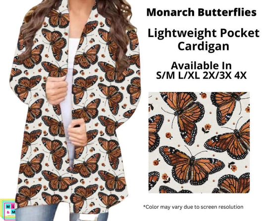 Monarch Butterflies Pocket Cardigan