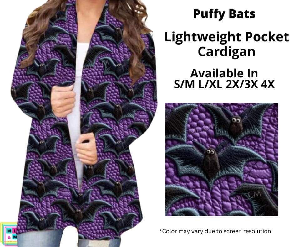 Puffy Bats Pocket Cardigan
