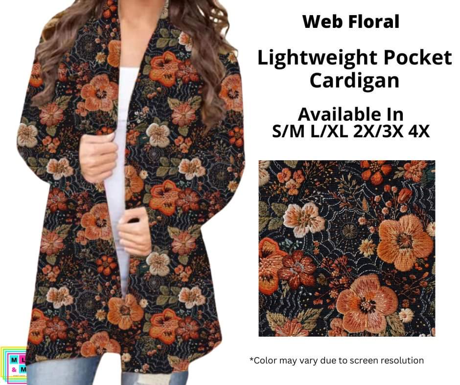 Web Floral Pocket Cardigan