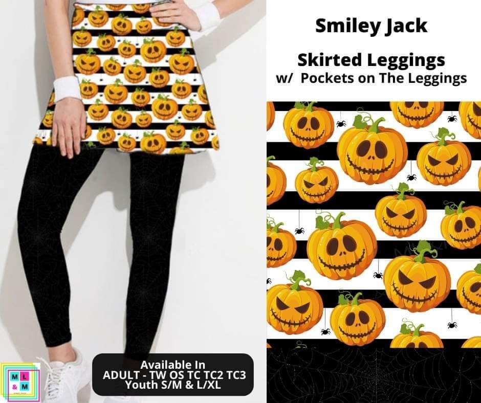 Smiley Jack Skirted Full Length Leggings w/ Pockets