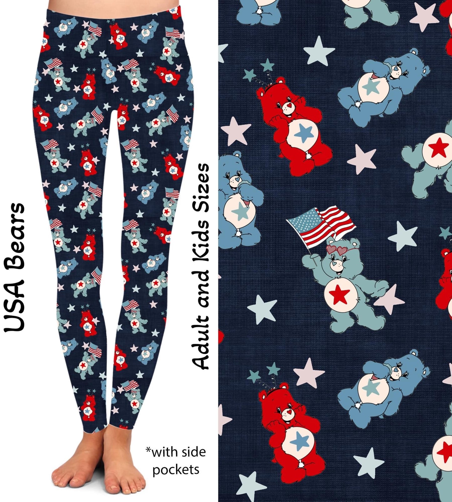 USA Bears Leggings & Capris with Pockets