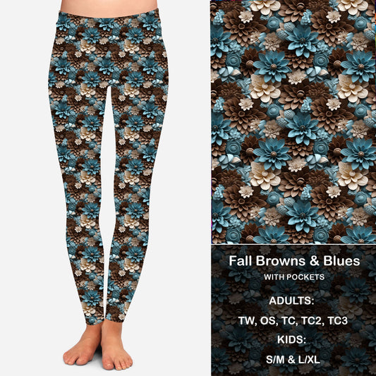 Fall Browns and Blues - Leggings with Pockets Preorder Closes 8/28 eta 4-6 weeks