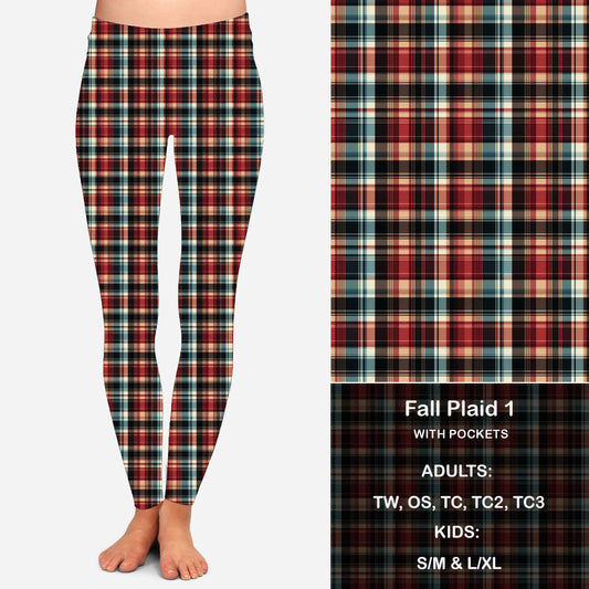 Fall Plaid 1 - Leggings with Pockets Preorder Closes 8/28 eta 4-6 weeks