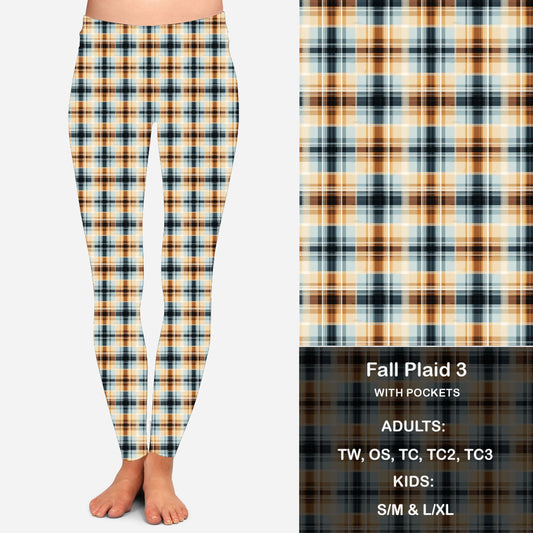 Fall Plaid 3 - Leggings with Pockets Preorder Closes 8/28 eta 4-6 weeks