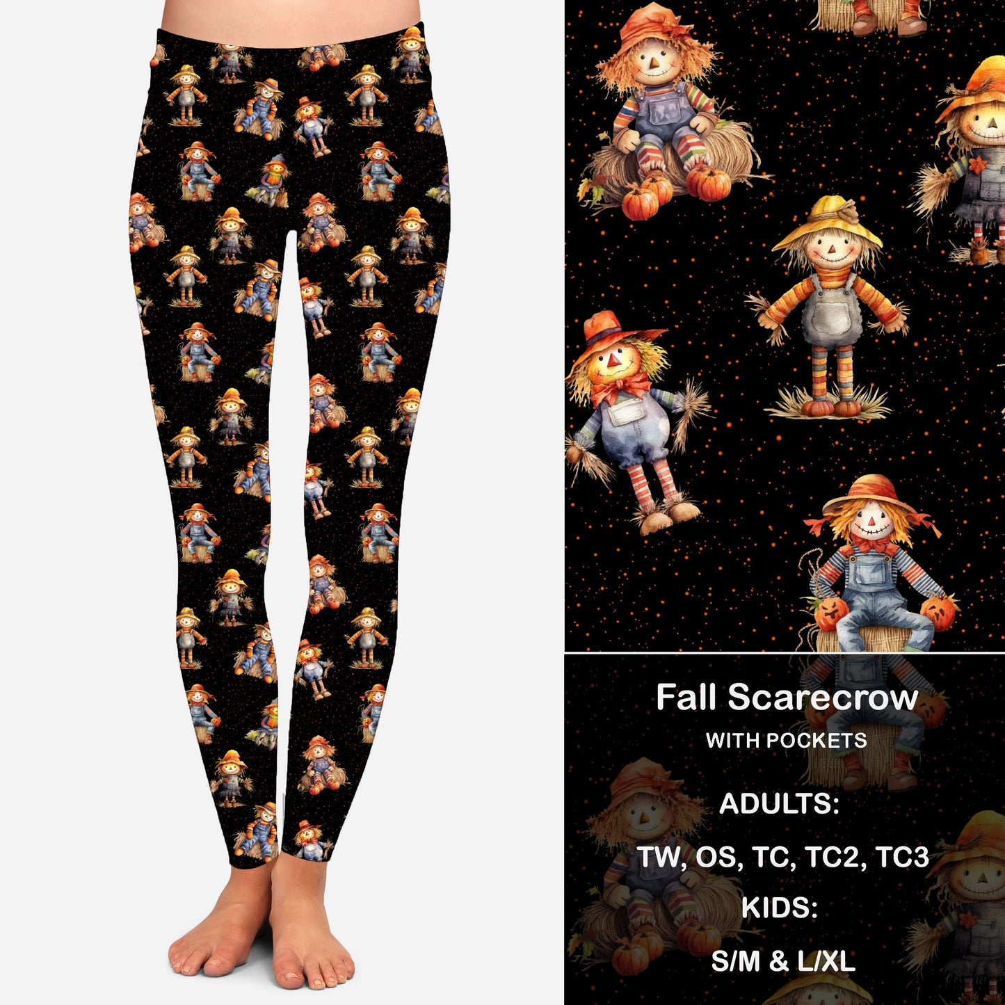 Fall Scarecrows - Leggings with Pockets Preorder Closes 8/28 eta 4-6 weeks