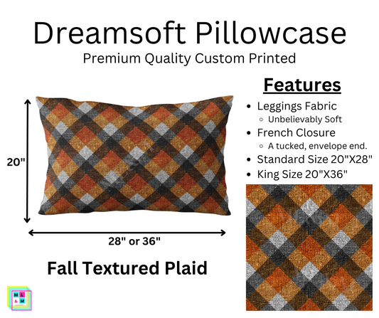 Preorder! Closes 7/28. ETA Sept. Fall Textured Plaid Dreamsoft Pillowcase
