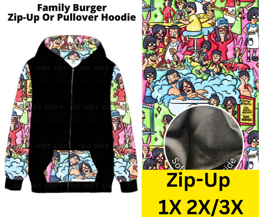 Family Burger Zip-Up Hoodie