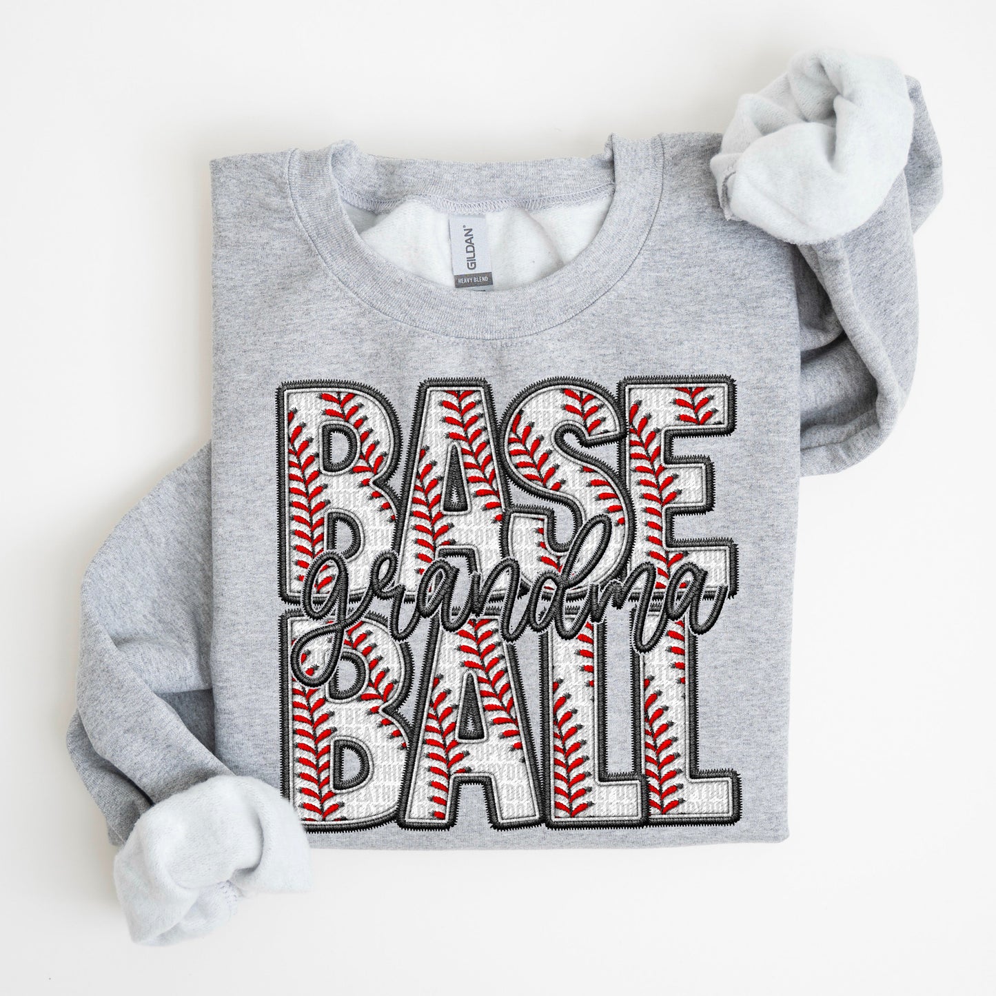 Baseball Family Member Sweatshirt FAUX embroidery - Multiple Styles