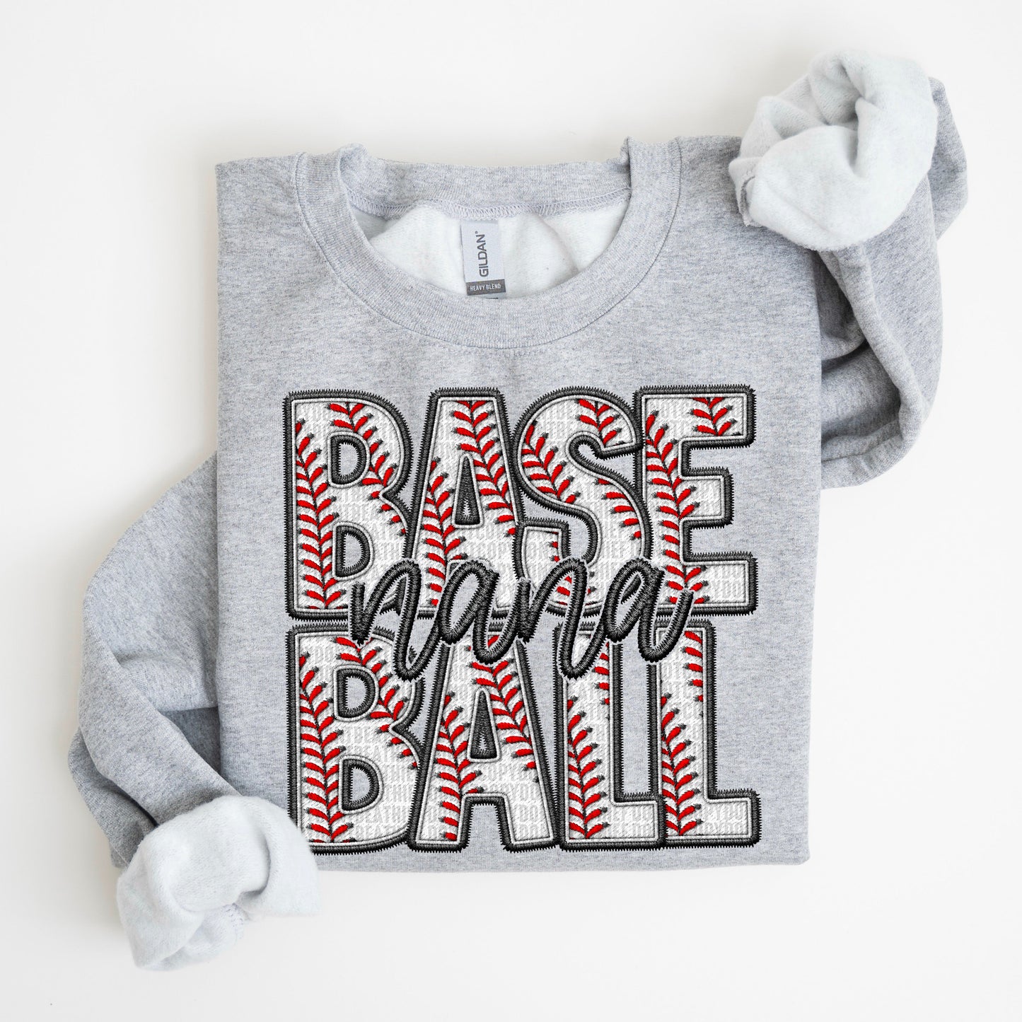 Baseball Family Member Sweatshirt FAUX embroidery - Multiple Styles