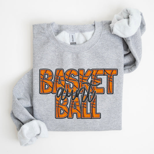 Basketball Family Member Sweatshirt FAUX embroidery - Multiple Styles