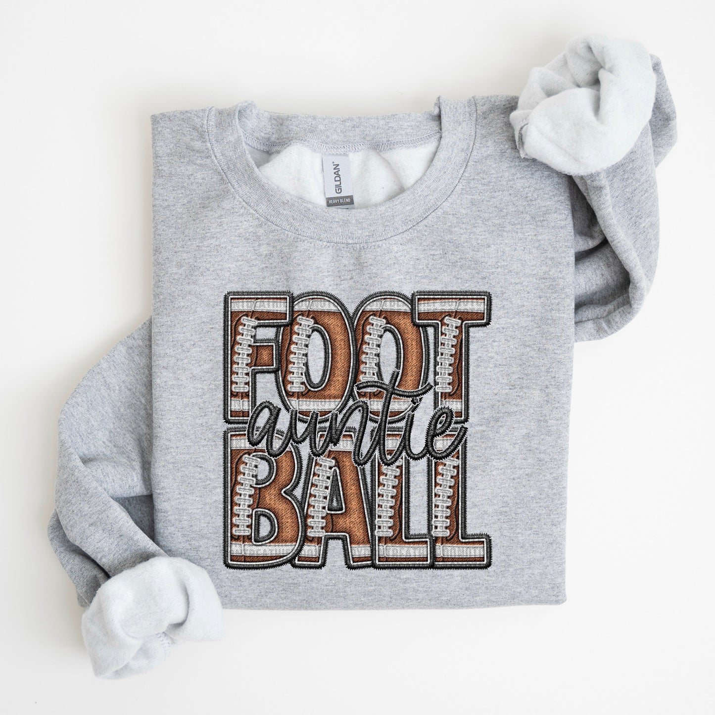 Football Family Member Sweatshirt FAUX embroidery - Multiple Styles