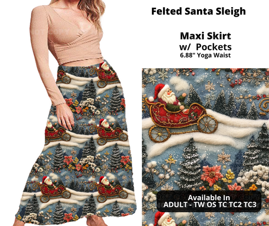 Felted Santa Sleigh Maxi Skirt