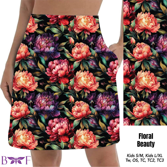 Floral beauty shorts and skorts with pockets