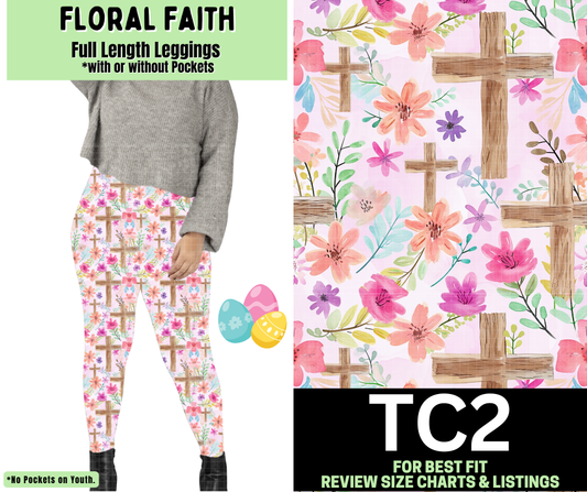 Floral Faith Full Length Leggings w/ Pockets
