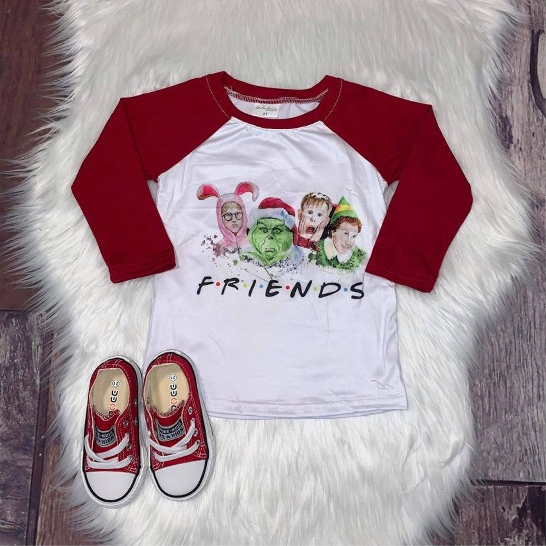 Christmas Friends Movie Classic Long Sleeve Children's Raglan