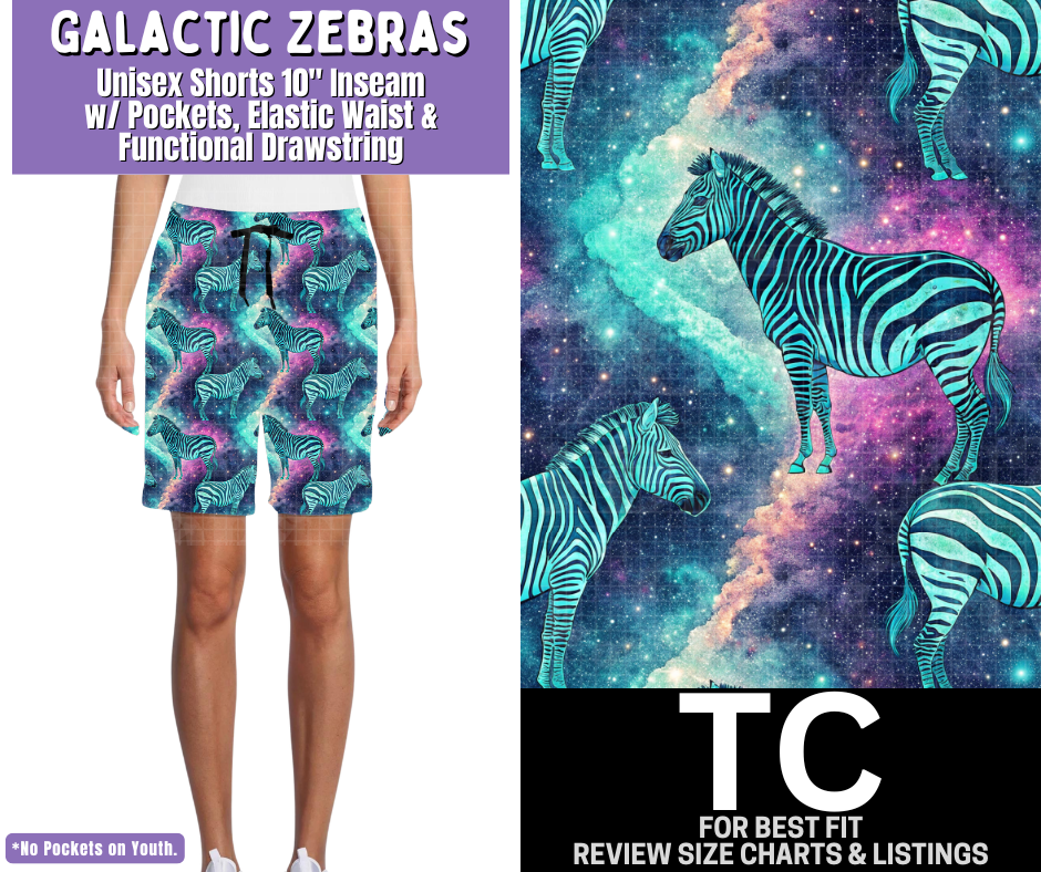 Galactic Zebras Unisex Shorts