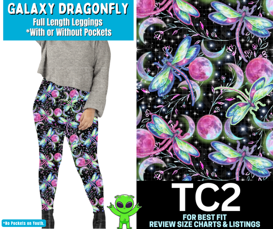 Galaxy Dragonfly Full Length Leggings w/ Pockets