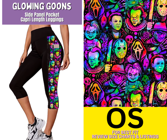 Glowing Goons Side Panel Pocket Capri Length Leggings