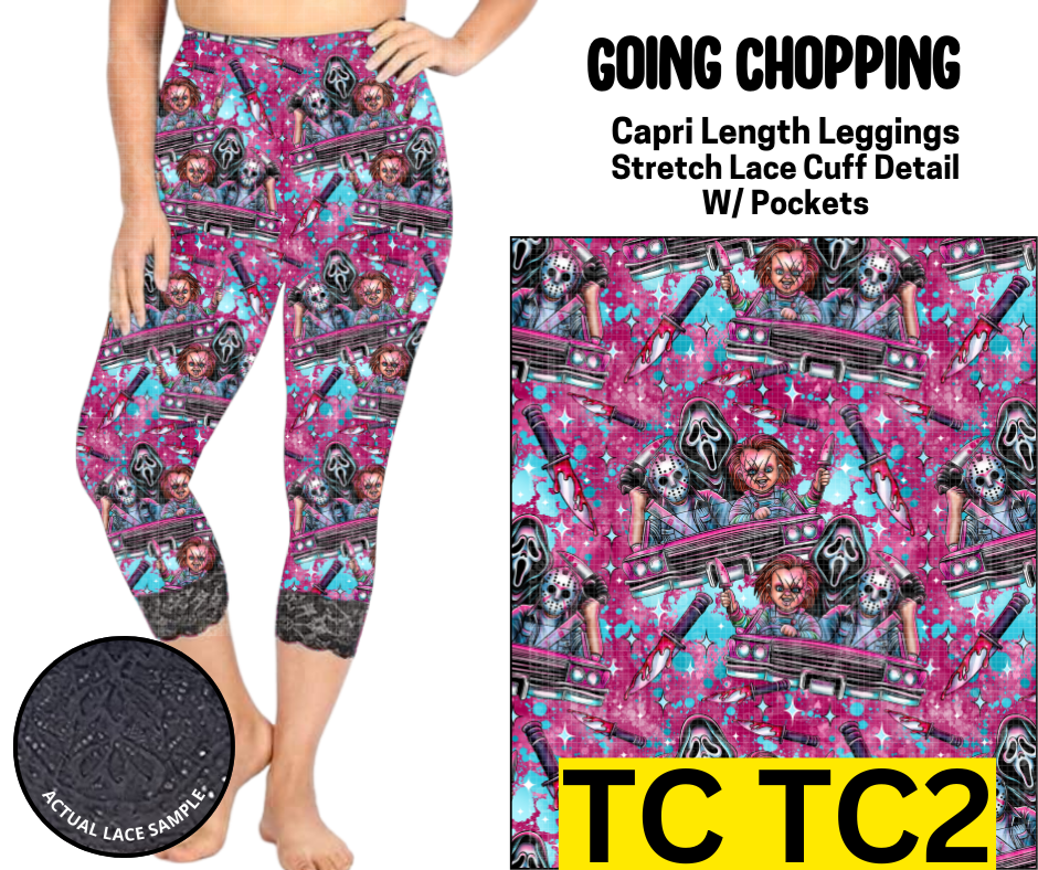 Going Chopping Lace Cuff Capris w/ Pockets