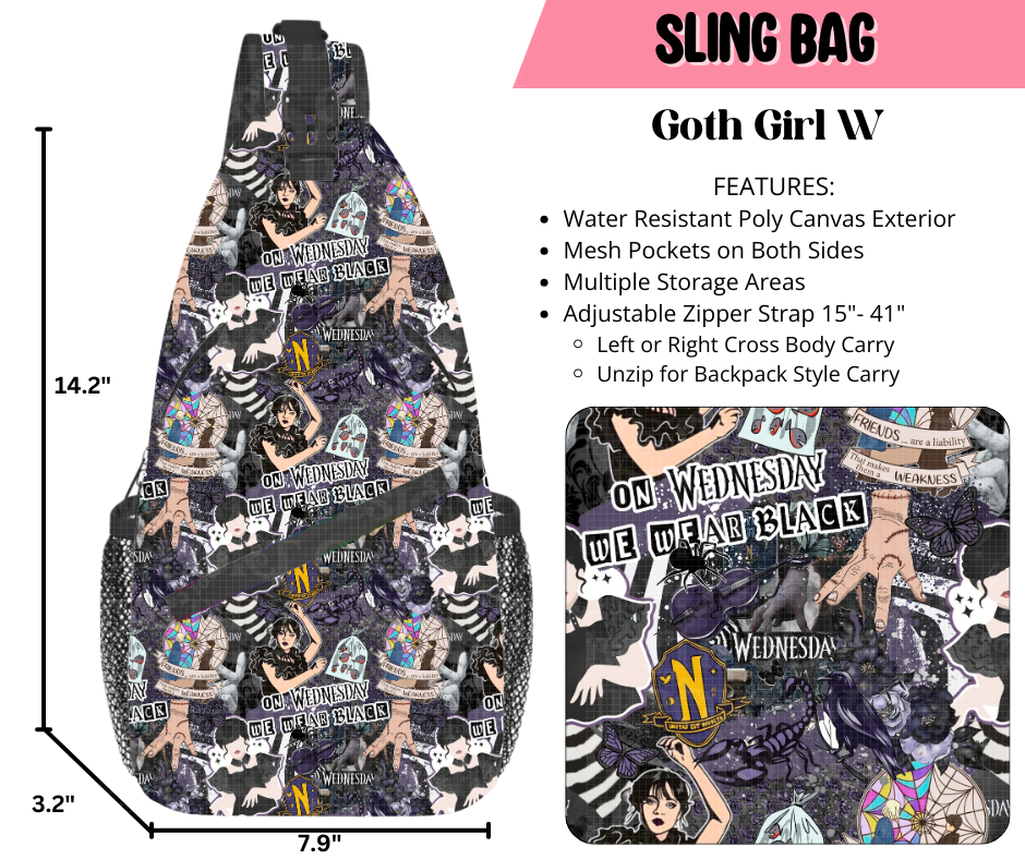 Goth Girl W Sling Bag