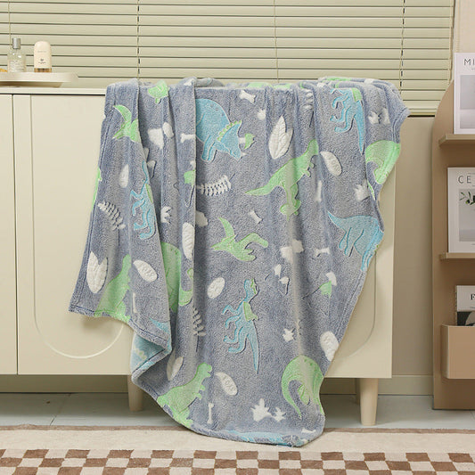 Gray Dinosaur Glow in The Dark Blanket ** In Transit ETA 11/5