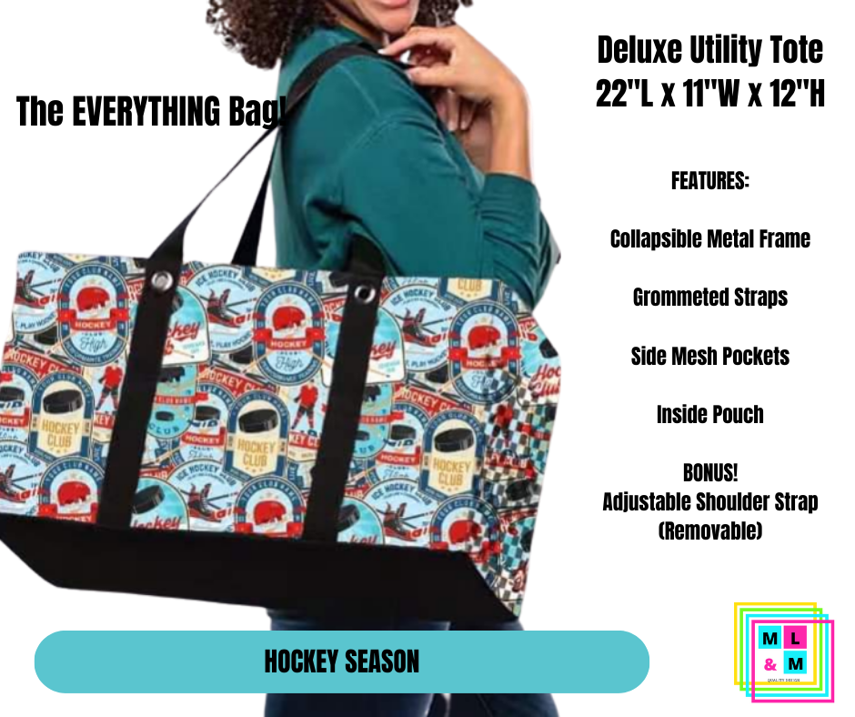 Hockey Season Collapsible Tote