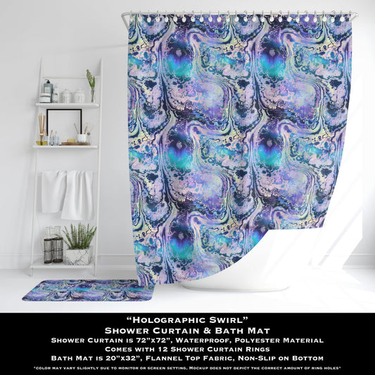 Holographic Swirl - Shower Curtain