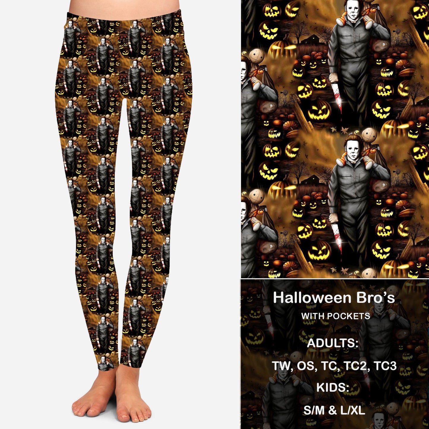 Halloween Bro's Leggings with Pockets