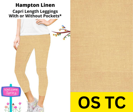 Hampton Linen Capri Length Leggings w/ Pockets