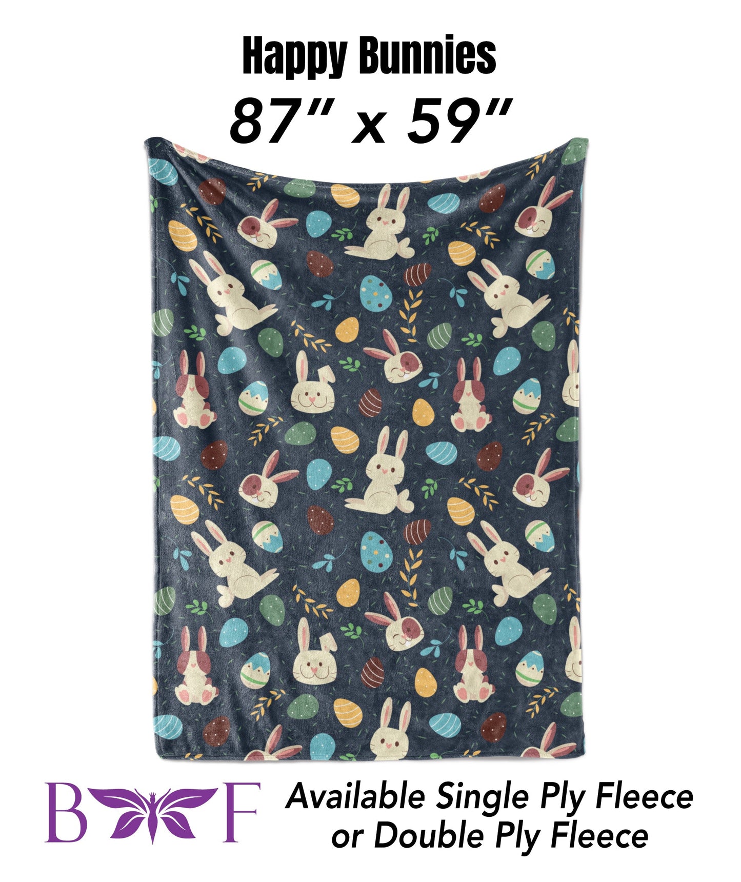 Happy Bunnies 59"x87" soft blanket