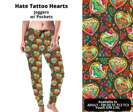 Hate Tattoo Hearts Joggers