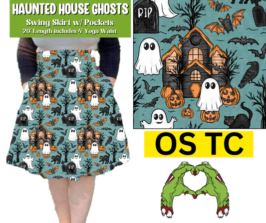 Haunted House Ghosts Swing Skirt