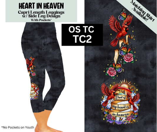 Heart In Heaven Capri Leggings w/ Side Leg Designs