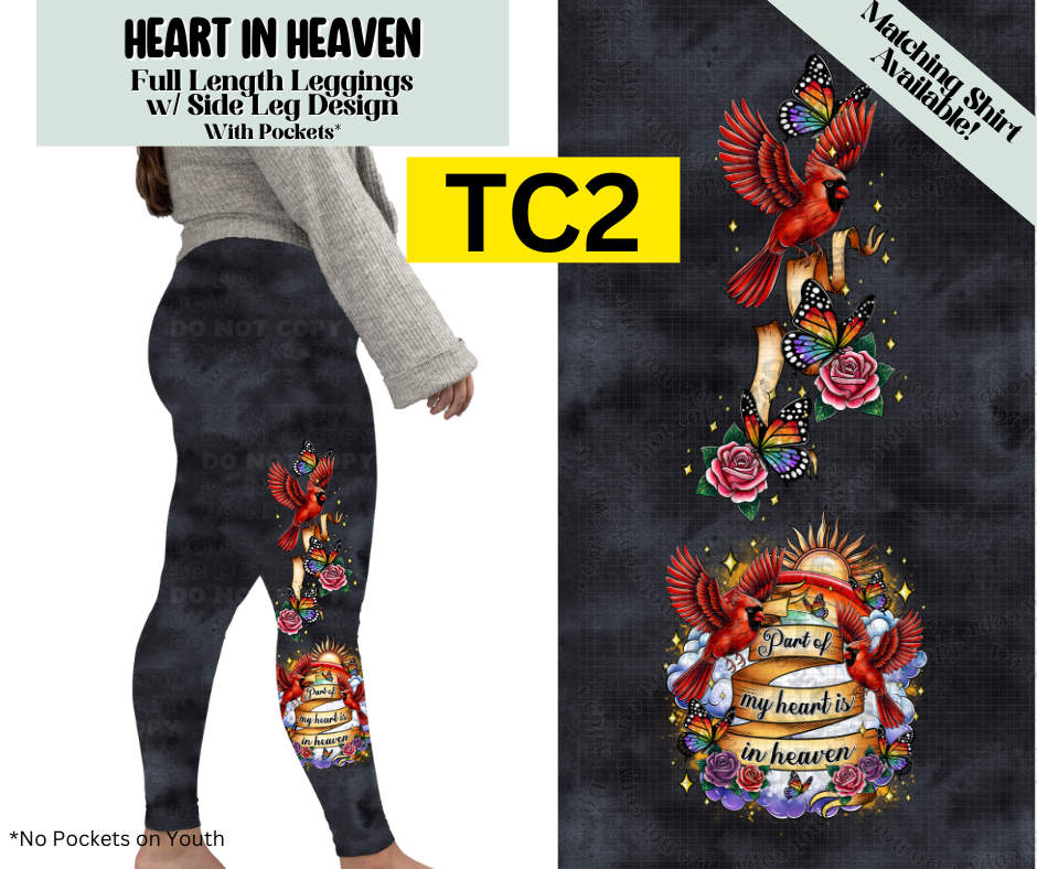 Heart In Heaven Full Length Leggings w/ Side Leg Designs