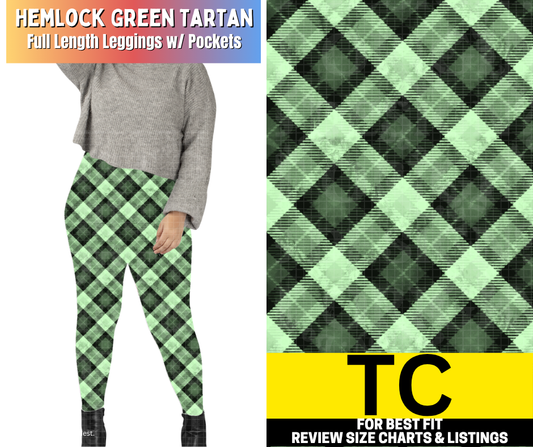 Hemlock Green Tartan Full Length Leggings w/ Pockets