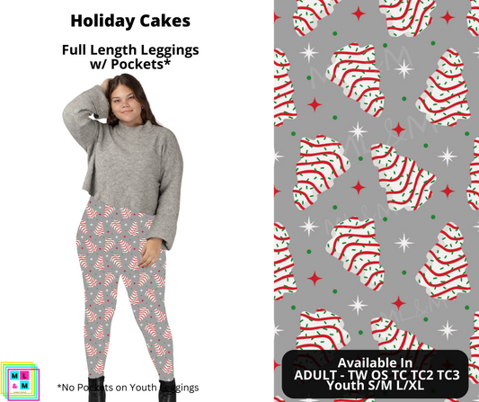 Holiday Cakes Full Length Leggings w/ Pockets