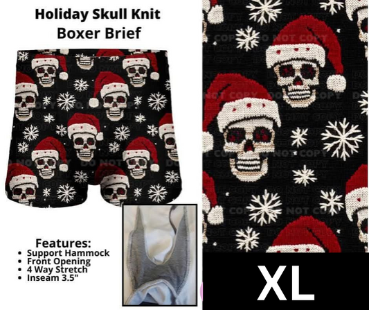 Holiday Skull Knit Boxer Briefs