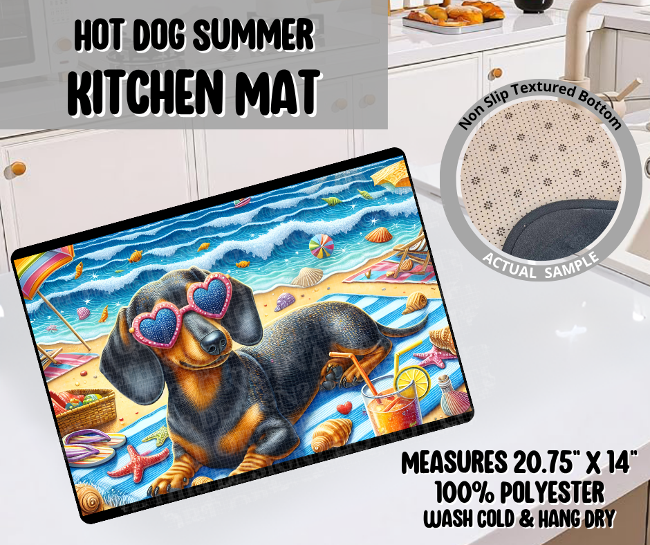 Hot Dog Summer Kitchen Mat