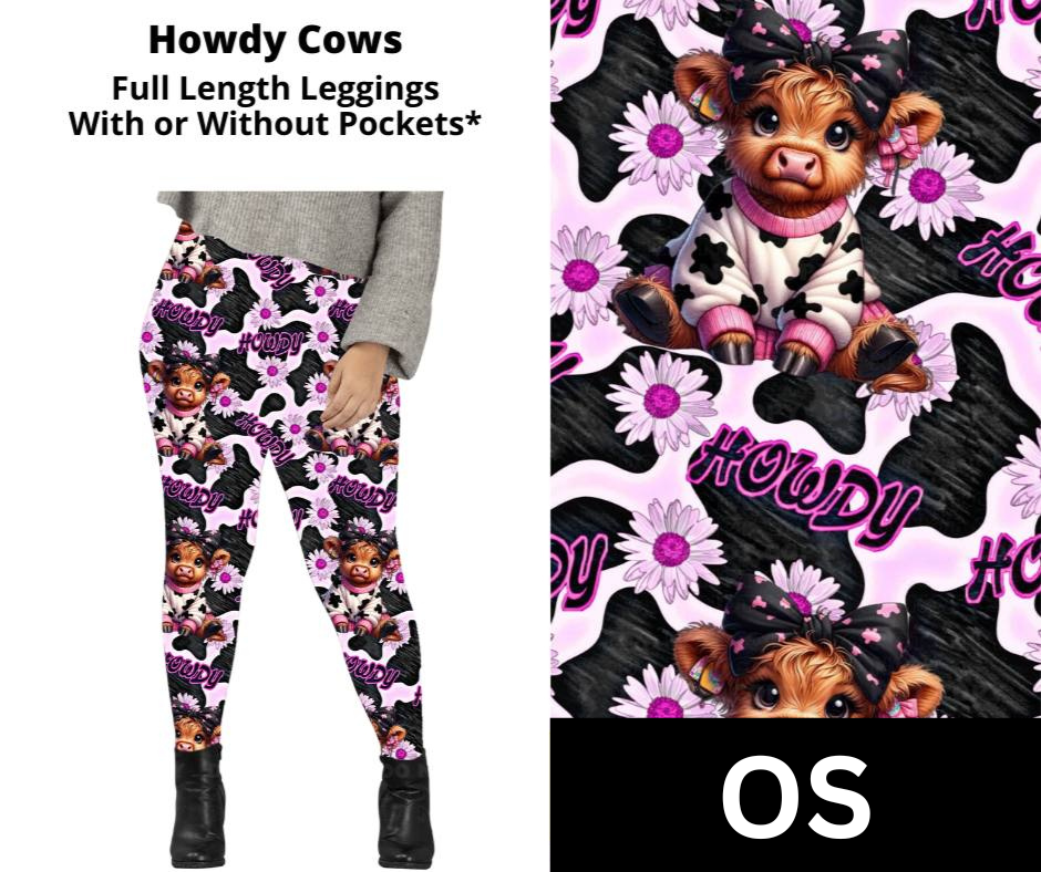 Howdy Cows Full Length Leggings w/ Pockets
