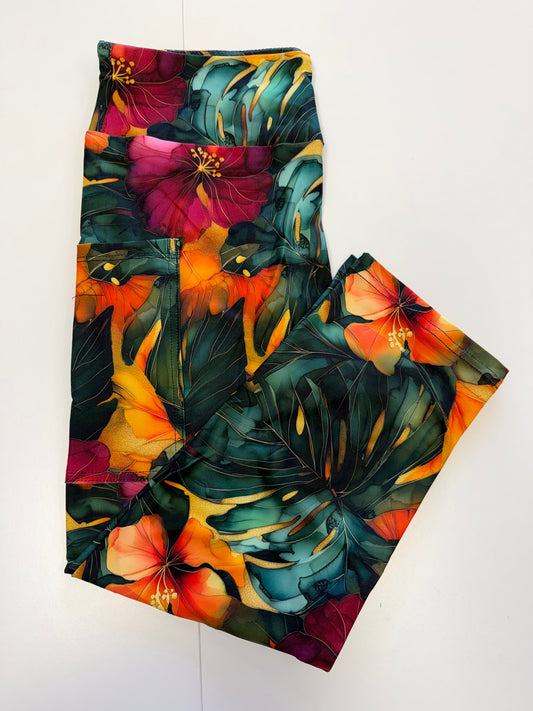 Tropical Vibes Capri w/ Pockets *RTS