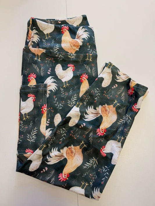 Crazy Chickens Capri w/ Pockets *RTS