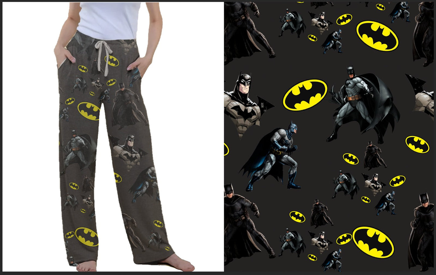 The Bat leggings, joggers, loungers, and 4"-7" jogger shorts with pockets