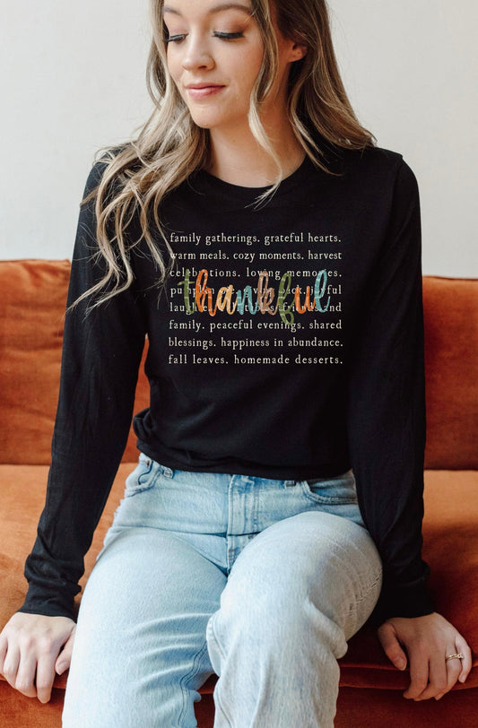 Thankful Collage Long Sleeve