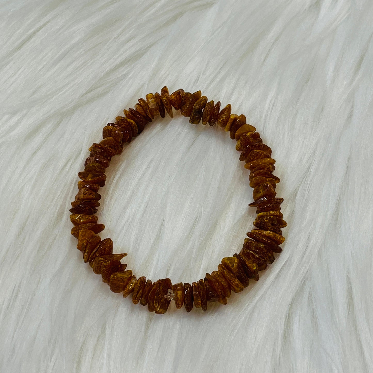 Authentic Lithuanian Baltic Amber Lightly Polished Adult Stretch Bracelet