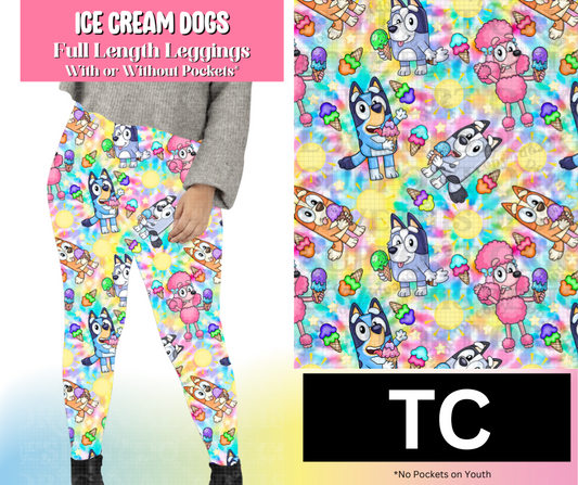 Ice Cream Dogs Full Length Leggings w/ Pockets