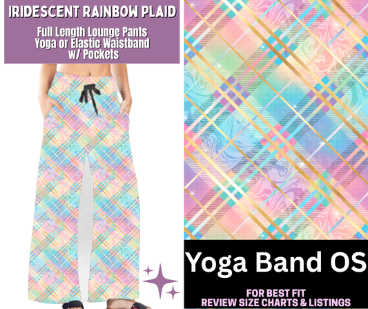 Iridescent Rainbow Plaid Full Length Lounge Pants